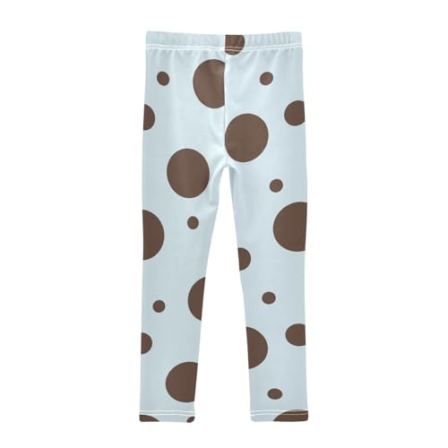 Light Blue Dot Girls Leggings,Workout Leggings for Girls Toddler Athletic Legging Size for 3-10T2