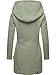 MARIKOO Damen Mantel in Wollmantel-Optik warmer Trenchcoat mit Kapuze Maikoo Smoky Mint Gr. L