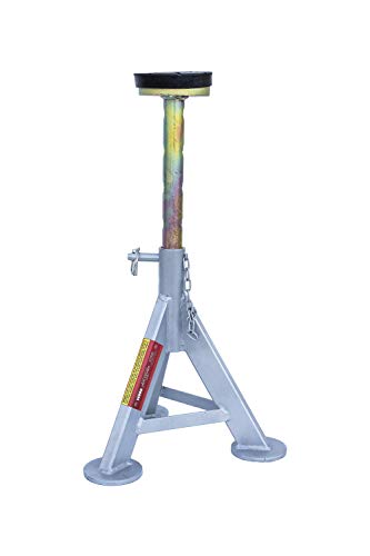 Image of AME INTL 14980 Flat Top Jack Stand with Rubber Cushion (3 Ton 1 Pair),Silver