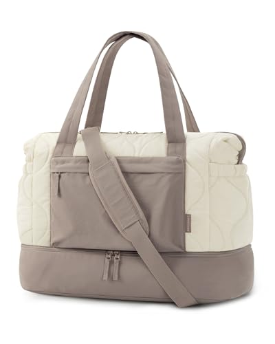 BAGSMART Puffer Duffle Bag for Travel, 33L Weekender Bags for Women, Carry on Bag with Shoe Compartment, Lightweight Travel bag, TSA-Free Overnight Hospital Bag