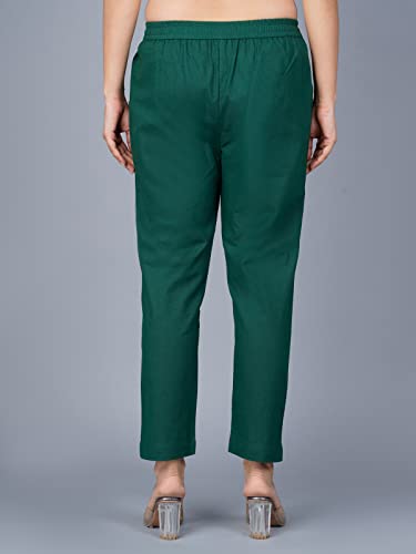 Image of Regular Fit Fully Elastic Waist Ankle Length Premium Cotton Casual Trouser Pant (Combo Pack of 2)