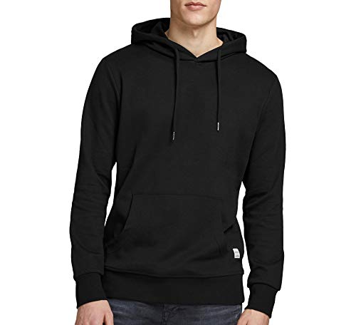 JACK & JONES Herren Jjebasic Noos Hooded Sweatshirt, Schwarz, XL EU