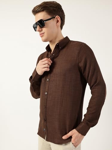 Image of Thomas Scott Men's | Solid | Full Sleeve | Regular Fit | Polyester | Button Down Collar | Casual Shirt