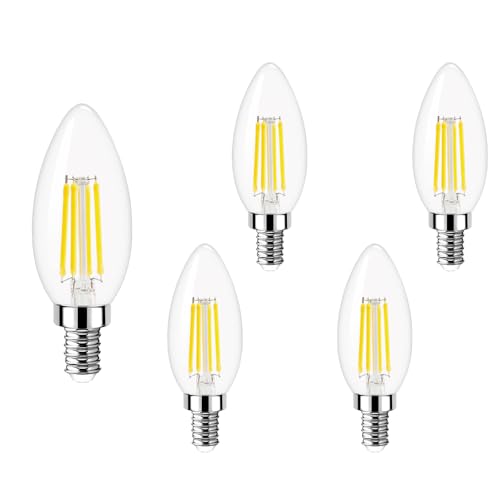5 Stück E14 LED Glühbirne C35 6W 6000K Kaltweiß 600LM Nicht Dimmbar