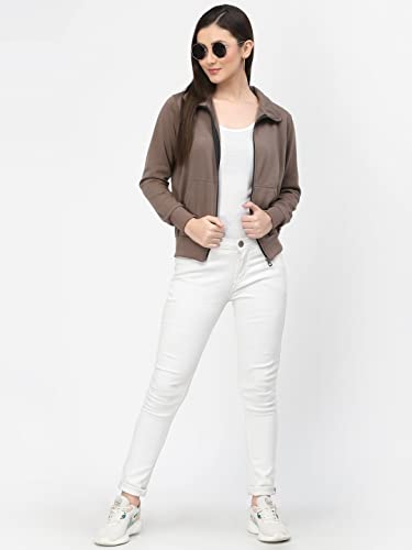 Image of UZARUS Women's Cotton Fleece Stylish Sweatshirt Jacket