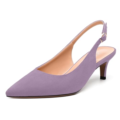 Women's Pointed Toe Low Heels Adjustable Buckle Fashion Solid Color Slingback Pumps - Main Image