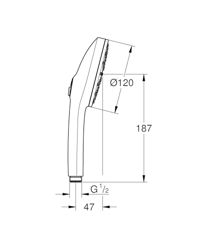 GROHE Vitalio Joy+ 120, Duschkopf mit Boost-Funktion für mehr Strahlpower – Ansicht 3
