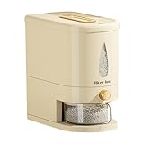 Dispensador de arroz, recipiente hermético de 5 kg, cubo para cereales transparente, recipiente para cereales en | Depósito de almacenamiento versátil para arroz, avena, soja, maíz, comida p