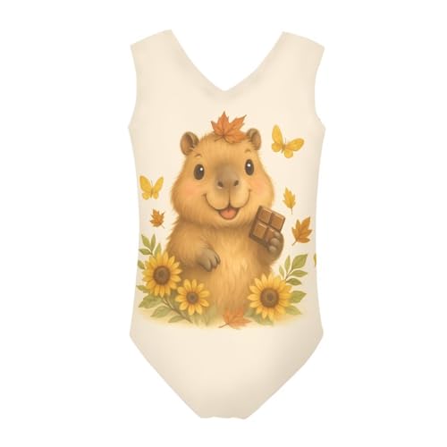 Image of Biyejit Girls Leotards Dance Sport Wear Gymnastics One-Piece Swimwear for Kids 3-14 Years