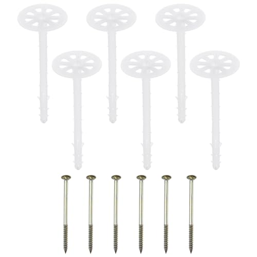 Image of PATIKIL 162mm Perforated Insulation Pins, 30 Pack Insulating Nails Wall Plug Plastic Expansion Bolt for Fixing Foam Boards to Masonry Wall or Ceiling