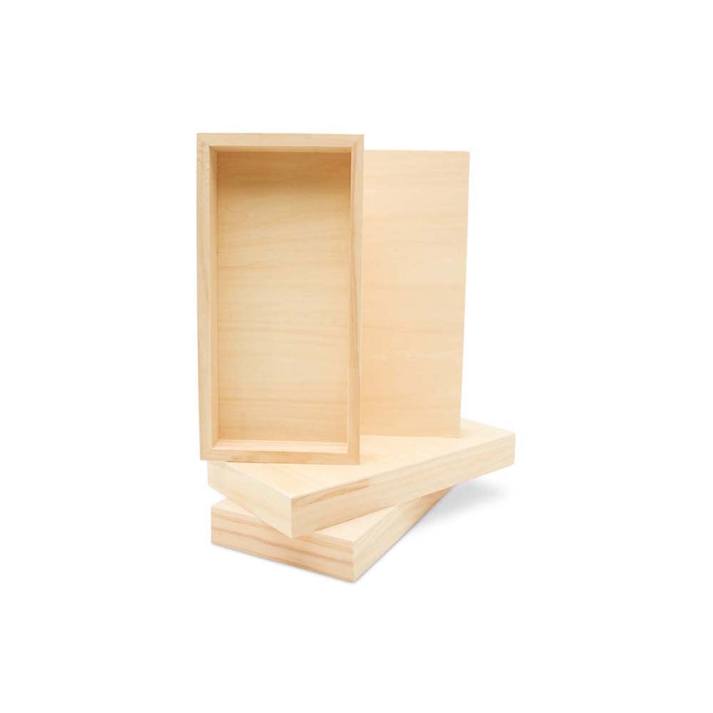 Narrow Wood Canvas 4 x 12 x 1-1/2-inch, Pack of 8 Wood Sign Blanks with Frame, Wood Cradled Panels for Wall Art Sets, by Woodpeckers