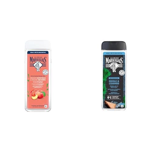 Le Petit Marseillais Duş Jeli Şeftali ve Nektarin (400 ml) ve le petit marseillais duş jeli men serisi mineral ve sedir ağacı (400 ml)