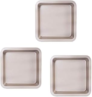 3pcs Mini Square Cake Tin, 3.7X3.7X0.98in, Non-Stick Bakeware Baking Dishes, Pastry Baking Tray Oven Kitchen, Christmas Cake Baking Toast Bread Cake Tin Pan Mold