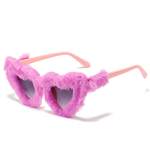 Lunettes de soleil cœur en peluche pour vos festivals de mode d'été