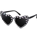 WantGor Birthday Glasses, Wedding Heart Sunglasses Party Bride Sunglasses Party Gift Accessories Favors for Women (Black White)