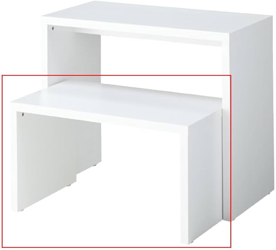 Amazon.co.jp: 木製 スリム コの字テーブル ホワイト 幅82×奥行45×高さ