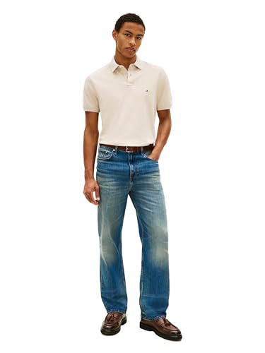 Image of Tommy Hilfiger Men's Short Sleeve Polo Shirts in Classic Fit with Stretch and Organic Pique Cotton