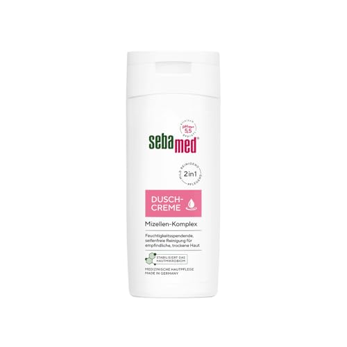 Sebamed Duschcreme 200 ml, Duschcreme für Damen und Herren, mit Mizellen-Komplex, feuchtigkeitsspendende seifenfreie Reinigung und Pflege für empfindliche und trockene Haut