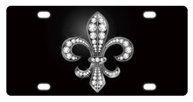 ClustersNN Fleur De Lis Novelty Car License Plate Cover Decorative Front Plate 12" x 6"