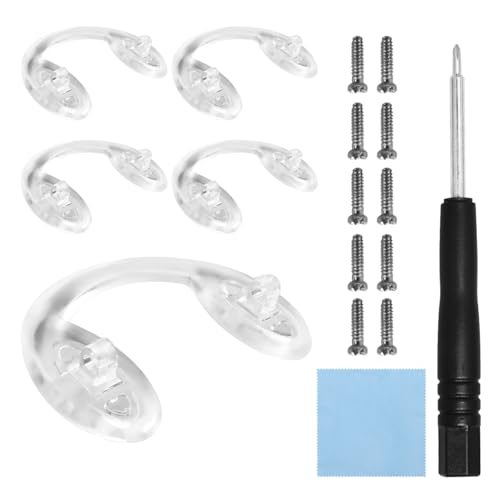 HiCycle2 Óculos em forma de U, almofadas de nariz aparafusadas, 5 pares com 4 parafusos, 1 chave de fenda e pano de limpeza