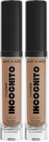 Wet n Wild Megalast Incognito Full-Coverage Concealer, Corrector Ricamente Pigmentado, Cobertura Media a Completa, Acabado Mate, Fórmula Nutritiva e Hidratante con Manteca de Karité, Light Medium
