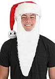 elope Disney Jack Skellington Santa Hat with Beard - Velour & Faux Fur, Officially Licensed
