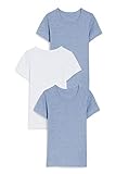 t shirt hellblau herren Ausschnitt: Rundhalsausschnitt