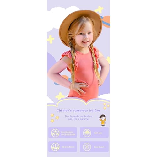 Hotfiary Arm Sleeves for 4T-Youth Kids Basketball Shooter Sleeves Teens Boys Girls Compression Arm Sleeves with UV Sun Protection Thinly Elastic Breathable Outdoor Sport Cooling Sleeve3