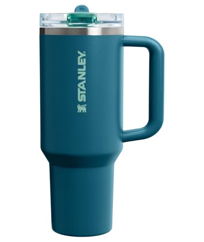 STANLEY Quencher ProTour Flip Straw Tumbler with Leakproof Lid 40 oz | Built-In Straw & Handle | Cupholder Compatible for Travel | Insulated Stainless Steel Cup | BPA-Free | Coastal Teal
