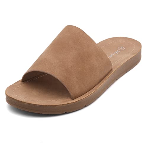 Sandales plates pour femme au confort rembourré contre les pieds fatigués