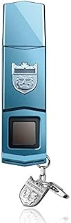 TOPMORE Phecda Fingerprint Recognition USB3.0 Flash Drive Fingerprint ID Security Flash Disk Biometric Fingerprint Reader Memory Stick (16GB, Blue & Silver)