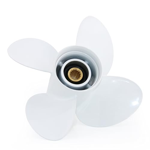 Image of CAPTAIN 4 Blades Propeller Fit Yamaha Outboard Engine t50 60hp t60 70hp f70 75hp f75 80hp f80 85hp 90hp f90 f100 115hp F115 130hp 15 Tooth Spline Prop
