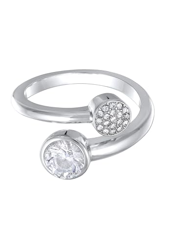 Elli Anelli Donne Avvolgimento Aperto Colore Argento Con Cristalli - 2