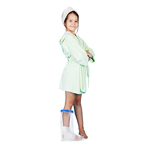 Kids Leg Cast Cover with Waterproof Seal Protection. Keep Casts & Bandages Totally Dry for Shower, Bathing Or Swimming. Heavy Duty Vinyl is Durable Yet Lightweight and Reusable. (Kids Leg Half)