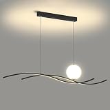 FEWDSCA Luce Al Coperto Lineare Della Cucina Isola Hangingp Modalità Colore Ha Portato Altezze Regolabili per Dinniroom/Nero/1000 Millimetri