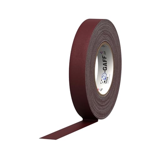 1\" Width ProTapes Pro Gaff Premium Matte Cloth Gaffer\'s Tape With Rubber Adhesive, 11 mils Thick, 55 yds Length, Burgundy (Pack of 1)
