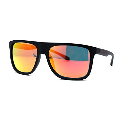 Kush Flat Top Horn Rim Color Mirror Plastic Gangster Sunglasses