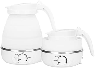 Podazz Travel Kettles Electric Small Portable Folding Compact Mini Kettle Fast Boiling for Travel Boil Dry Protection Electric Kettle with Separable Power Cord for Hiking Camping (White)