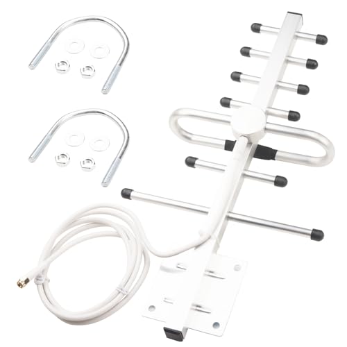 BOOBRIE 698-2700MHz Yagi Antenna 5dBi High Gain Wideband Directional Antenna with SMA Male RG58 Coaxial Cable 4.92ft Outdoor Universal for Cell Signal Booster/4G LTE/5G/WiFi