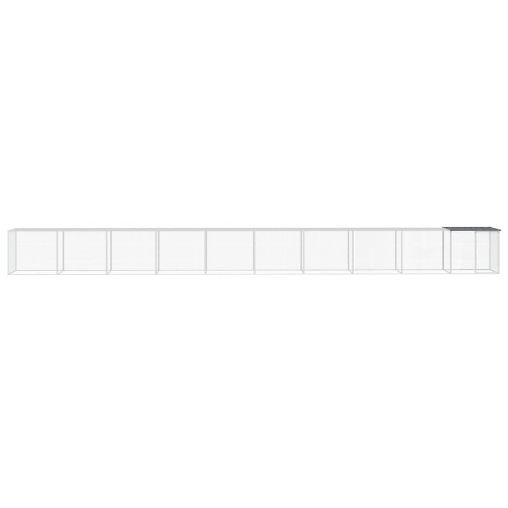 Gabbia per polli con tetto, antracite, 1003 x 98 x 90 cm, in acciaio zincato