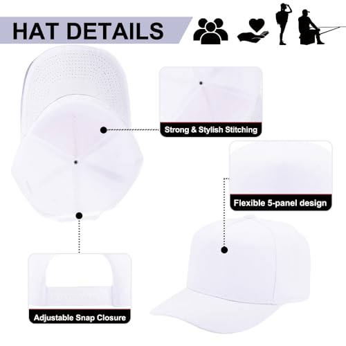 Image of 12 Pack Seamless Baseball Caps Wholesale Bulk - No Center Seam, DIY Friendly, Adjustable Breathable Lightweight for Men Women
