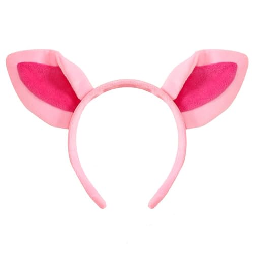 LOVINSHOW Pig Ears Headband Pig Ear Hair Hoop Halloween Costume Accessory Pink