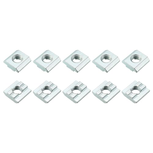 METALLIXITY Tuerca Deslizante T (Roscado M8) 10 Piezas, Tuerca De Ranura T De Acero Al Carbono Para Perfil De Extrusión De Aluminio Serie 3030