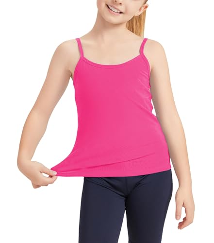 Image of Dreammonkey Girl's Full Sleeveless Camisole Tank Tops Kids Comfort Breathable Dance Tank Tops(Ages 2T-14Years)