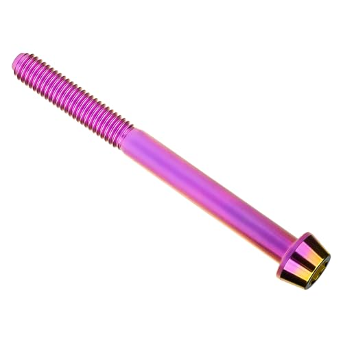 Image of Titanium Ti Bolt M5x9 16 18 20 25 30 35 40 45 50 55 60mm Tapered Head Screws Pack of 4 (M5x60mm, Purple Gold)