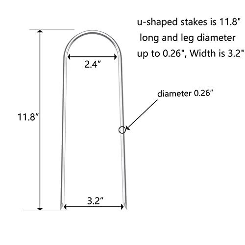 Image of Heavy Duty Trampoline Stakes Anchors High Wind Stakes U- Shaped Sharp Ends Ground Anchor Galvanized Steel 11.8inch Safety Stakes for Soccer, Tents and Garden Decorations