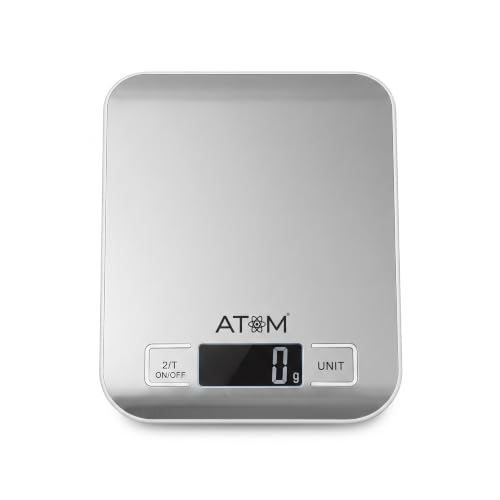 ATOM A134 Digital Kitchen Scale for Home (5 Kg) | Weight Scale for Food & Kitchen Weighing Machine | 1 g Accuracy with Tare, Multiple Weighing Modes & Overload Indicator, LCD Display, Battery Operated