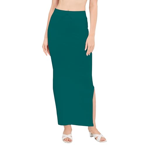 Image of DESI GIRL Cotton Lycra Stretchable Saree Shapewear Petticoat with Drawstring for Women | Fishcut Saree Petticoat with Side Slit for Easy Movement | Saree Shaper | Long inskirt