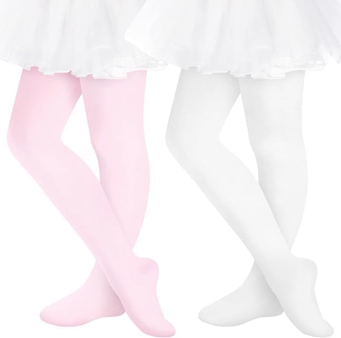 2 Pair Girl's Ballet Pro Dance Tight,Ultra Soft Footed Ballet Legging Stocking For practice