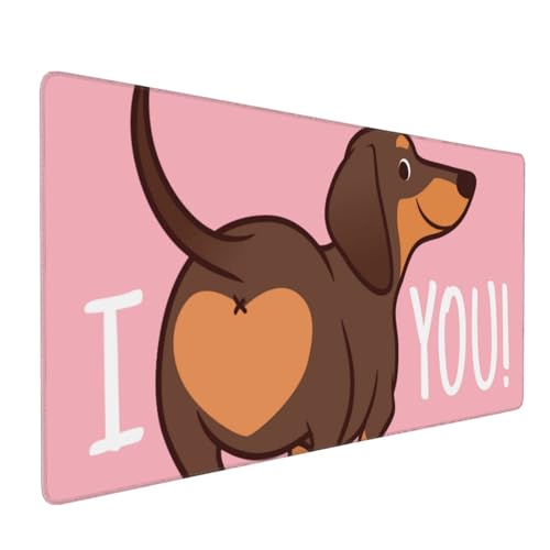 Grand tapis de souris ordinateur chiot teckel caoutchouc 40 x 90 - 2